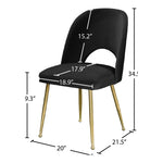 Logan Velvet Upholstered Dining Chair in Black