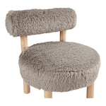 Ambre Vegan Shearling Fabric Upholstered Accent Chair in Beige