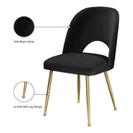Logan Velvet Upholstered Dining Chair in Black