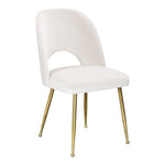 Logan Velvet Upholstered Dining Chair in Cream