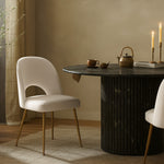 Logan Velvet Upholstered Dining Chair in Cream