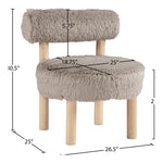Ambre Vegan Shearling Fabric Upholstered Accent Chair in Beige