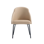 Gracie Vegan Leather Metal Dining Chair in Tan and Black
