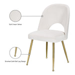 Logan Velvet Upholstered Dining Chair in Cream