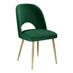 Logan Velvet Upholstered Dining Chair in Green