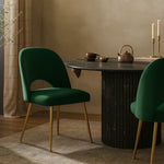 Logan Velvet Upholstered Dining Chair in Green