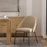 Gracie Vegan Leather Metal Dining Chair in Tan and Black