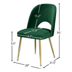 Logan Velvet Upholstered Dining Chair in Green
