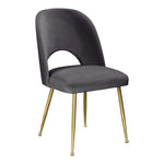 Logan Velvet Upholstered Dining Chair in Grey