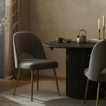 Logan Velvet Upholstered Dining Chair in Grey