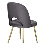 Logan Velvet Upholstered Dining Chair in Grey