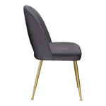 Logan Velvet Upholstered Dining Chair in Grey