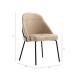Gracie Vegan Leather Metal Dining Chair in Tan and Black
