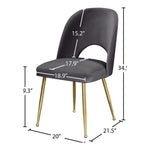 Logan Velvet Upholstered Dining Chair in Grey