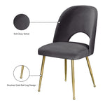 Logan Velvet Upholstered Dining Chair in Grey