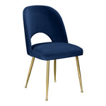 Logan Velvet Upholstered Dining Chair in Navy