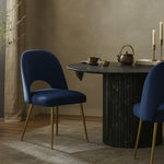 Logan Velvet Upholstered Dining Chair in Navy