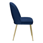 Logan Velvet Upholstered Dining Chair in Navy