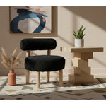 Ambre Vegan Shearling Fabric Upholstered Accent Chair in Black