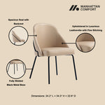 Gracie Vegan Leather Metal Dining Chair in Tan and Black