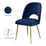 Logan Velvet Upholstered Dining Chair in Navy