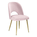 Logan Velvet Upholstered Dining Chair in Pink