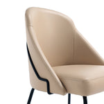 Gracie Vegan Leather Metal Dining Chair in Tan and Black
