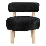 Ambre Vegan Shearling Fabric Upholstered Accent Chair in Black