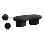 Luka Boucle Fabric Upholstered Bench in Black