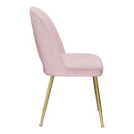 Logan Velvet Upholstered Dining Chair in Pink