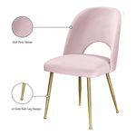 Logan Velvet Upholstered Dining Chair in Pink