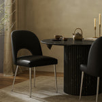 Logan Vegan Leather Upholstered Dining Chair in Black
