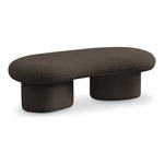 Luka Boucle Fabric Upholstered Bench in Brown