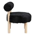 Ambre Vegan Shearling Fabric Upholstered Accent Chair in Black