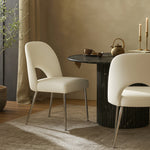 Logan Vegan Leather Upholstered Dining Chair in Cream