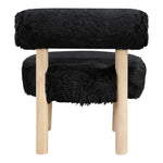 Ambre Vegan Shearling Fabric Upholstered Accent Chair in Black