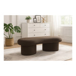Luka Boucle Fabric Upholstered Bench in Brown