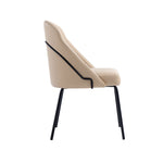 Gracie Vegan Leather Metal Dining Chair in Tan and Black