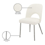 Logan Vegan Leather Upholstered Dining Chair in Cream