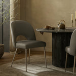 Logan Vegan Leather Upholstered Dining Chair in Grey