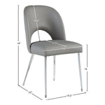 Logan Vegan Leather Upholstered Dining Chair in Grey