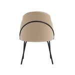 Gracie Vegan Leather Metal Dining Chair in Tan and Black
