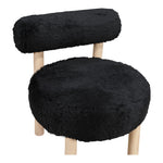 Ambre Vegan Shearling Fabric Upholstered Accent Chair in Black