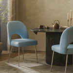 Logan Vegan Leather Upholstered Dining Chair in Light Blue