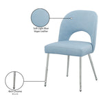 Logan Vegan Leather Upholstered Dining Chair in Light Blue
