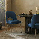 Logan Vegan Leather Upholstered Dining Chair in Navy