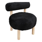 Ambre Vegan Shearling Fabric Upholstered Accent Chair in Black