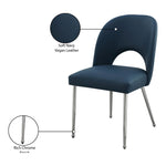 Logan Vegan Leather Upholstered Dining Chair in Navy