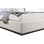 Logan Linen Textured Fabric Upholstered King Bed in Beige