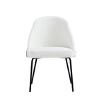 Gracie Vegan Leather Metal Dining Chair in White and Black
